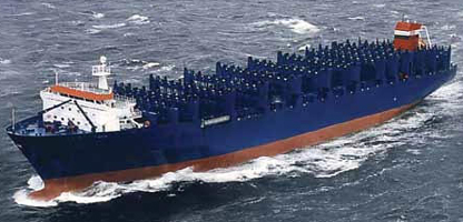 container ship with no hatch covers