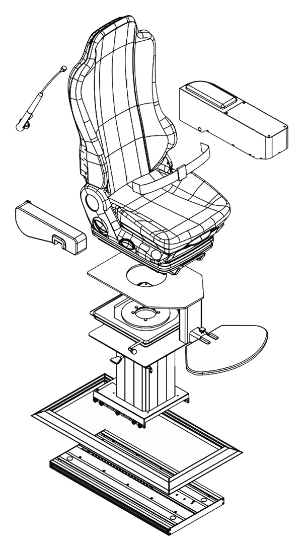 Defense Industry Simulator Seats: Exploded View