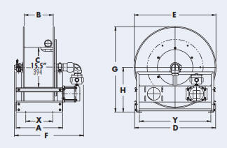 hose reel series 2 inch drawing