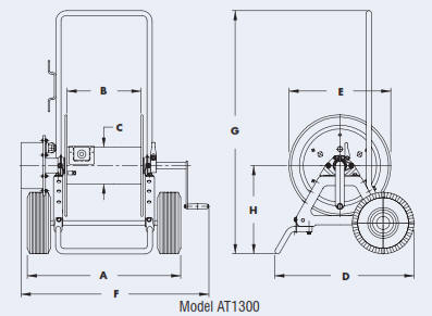 portable cable reel AT1300 drawing