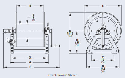 Series 1500 Industrial Hose Reel Drawing