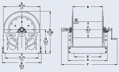 Series 3000 Industrail Hose Reel Drawing