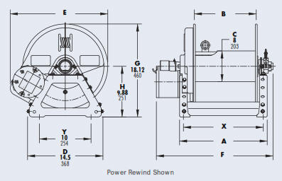 Series 4000 Industrial Hose Reel Drawing