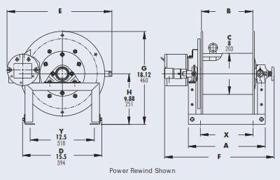 Series 4100 Industrial Hose Reel Drawing