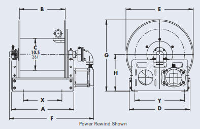 Series 7500 Industrial Hose Reel Drawing