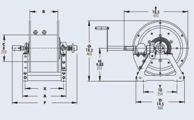 Industrial Hose Reel Series G2000 Drawing