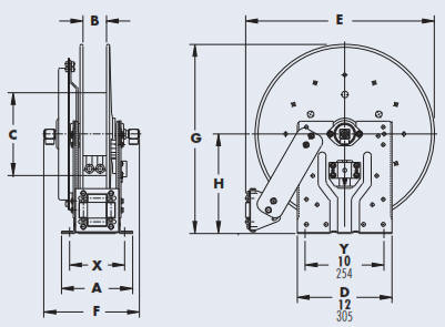 Industrial Hose Reel N600 Drawing