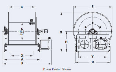 Series 6000 Pressure Washing Hose Reel - Drawing