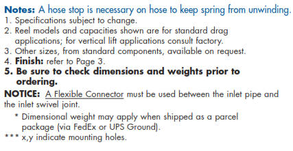 N700 Pumper Cleaner Hose Reel - Notes