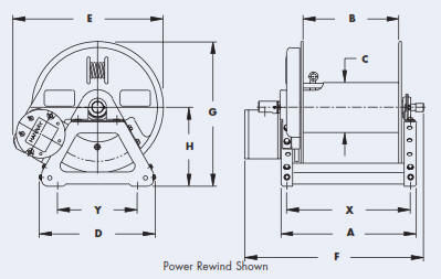 Pumper Cleaner Hose Reel Series 1500 - Drawing