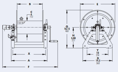 Series 1800 Stainless Steel Hose Reel Drawing