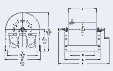 SS3000 Stainless Steel Hose Reel Drawing