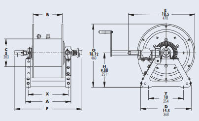 G2400 Series Welding Hose Reels Drawing