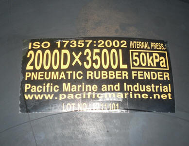 Yokohama Type Marine Fender ISO Markings