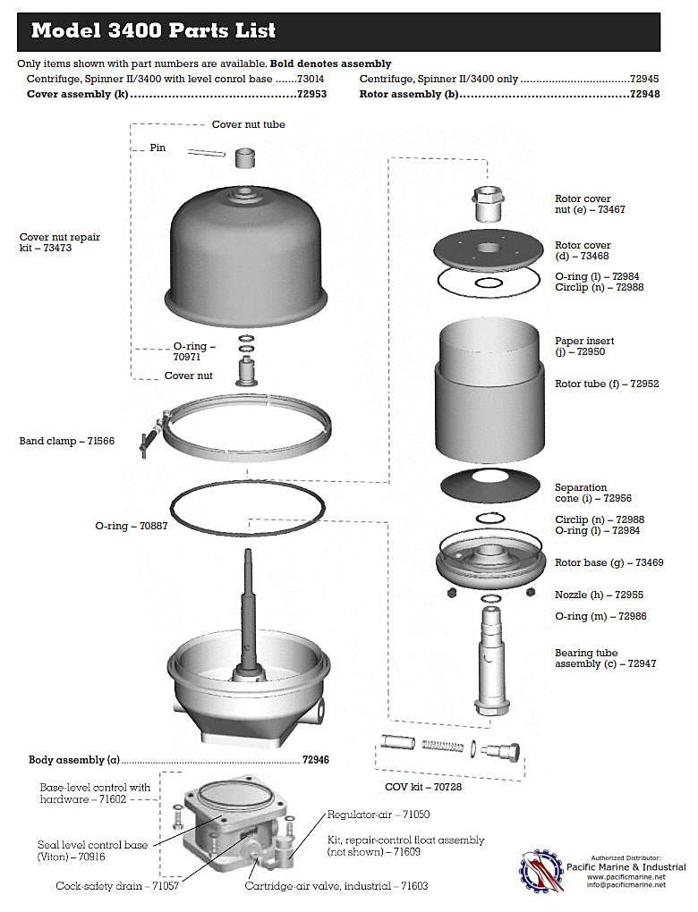 3400 Spinner 2 Oil Filter - Spinner ii Oil Centrifuge