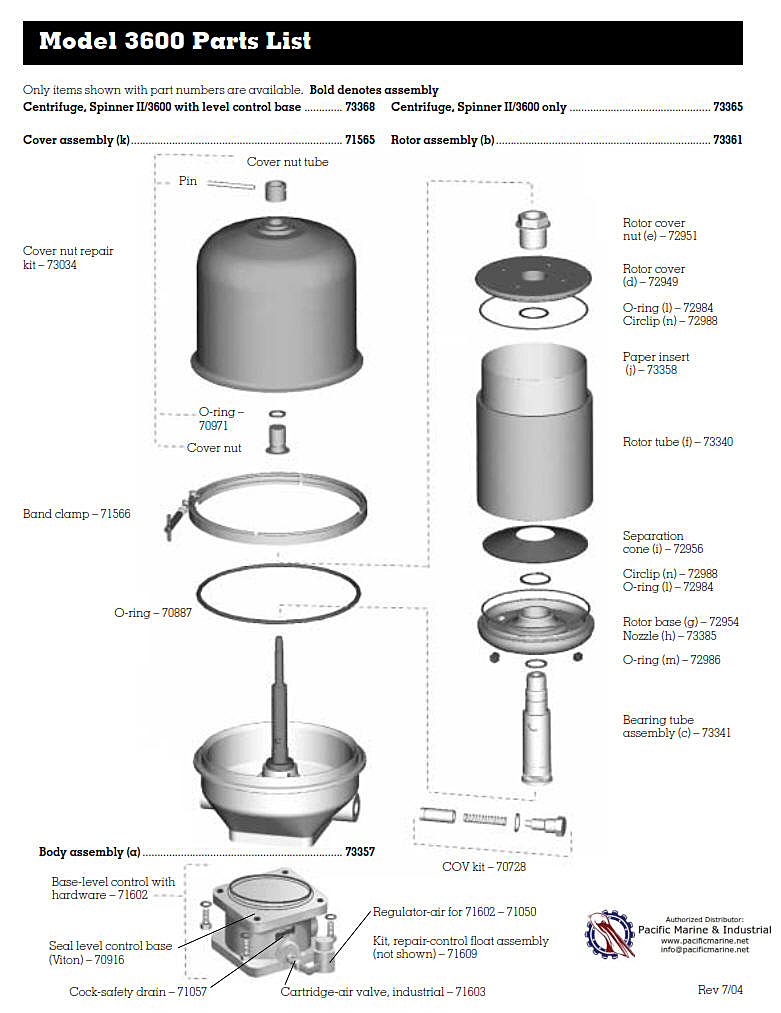 3600 Spinner 2 Oil Filter - Spinner ii Oil Centrifuge