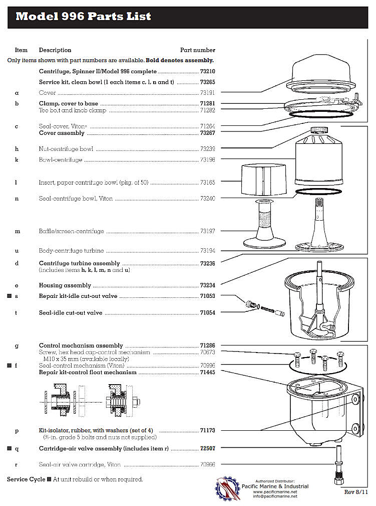 996 Spinner 2 Oil Filter - Spinner ii Oil Centrifuge