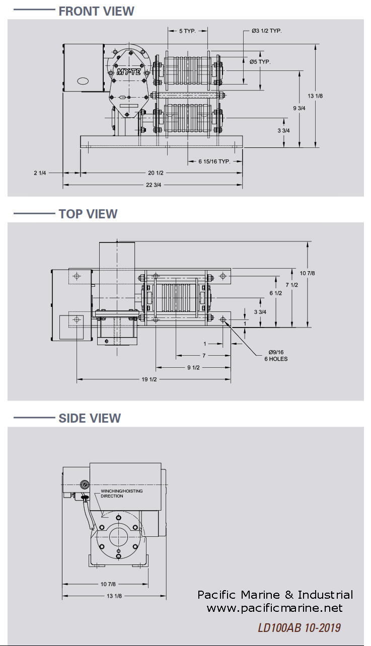 MyTe Winch LD100AB Drawing