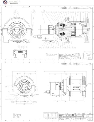 Drawing of Hydraulic Winch Hoist Model BG3B-05080-01-1 by Arrowhead PACCAR Braden