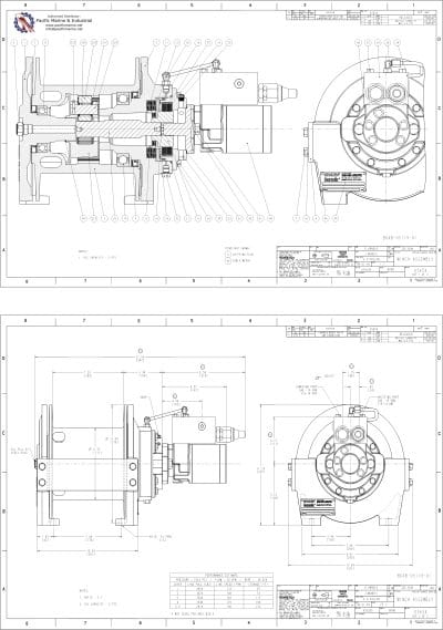 Drawing of Hydraulic Winch Hoist Model BG4B-05119-01 by Arrowhead PACCAR Braden