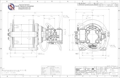 Drawing of Hydraulic Winch Hoist Model BG6B-29029-01-1 Arrowhead PACCAR Braden