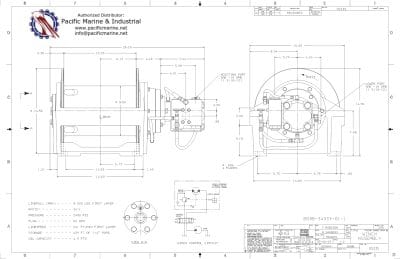 Drawing of Hydraulic Winch Hoist Model BG8B-34039-01-1 Arrowhead PACCAR Braden