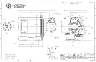 Drawing of Hydraulic Winch Hoist Model PD12C-59039-02-1 Arrowhead PACCAR Braden