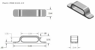 Aluminum Closed Chock Small - Drawing