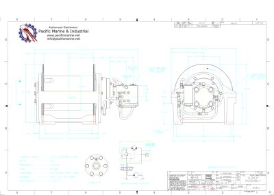 Drawing of Hydraulic Winch Hoist Model BG8B-59029-01-1 Arrowhead PACCAR Braden